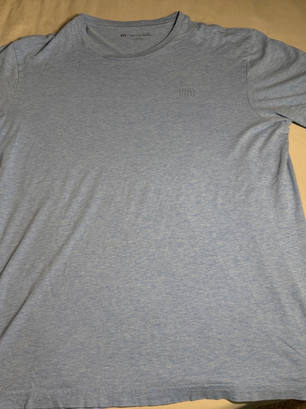 Travis Mathew Men's Heather Light Blue Crew Tee